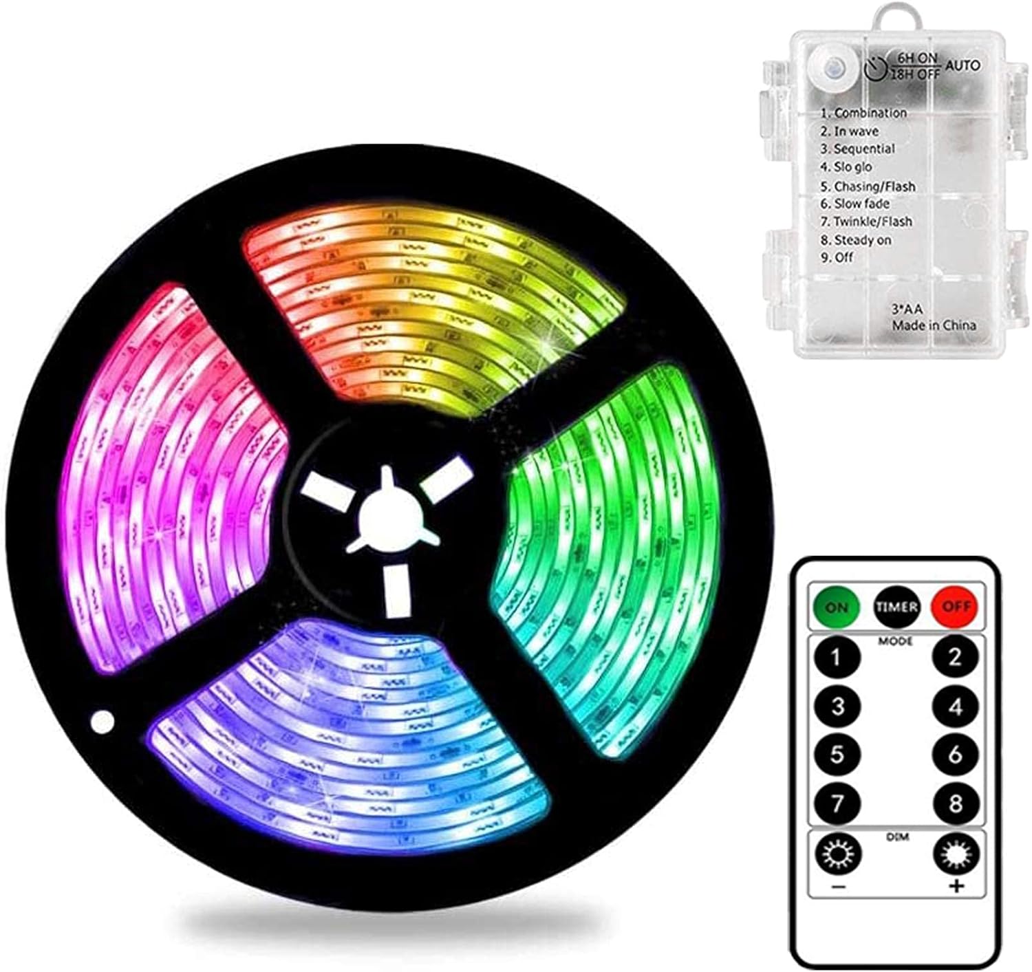 CCILAND 3m Battery Powered LED Strip Lights with Remote Control