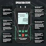 BELEY Digital Dual Port Differential Pressure Gauge Manometer LCD Temp Reader view 5