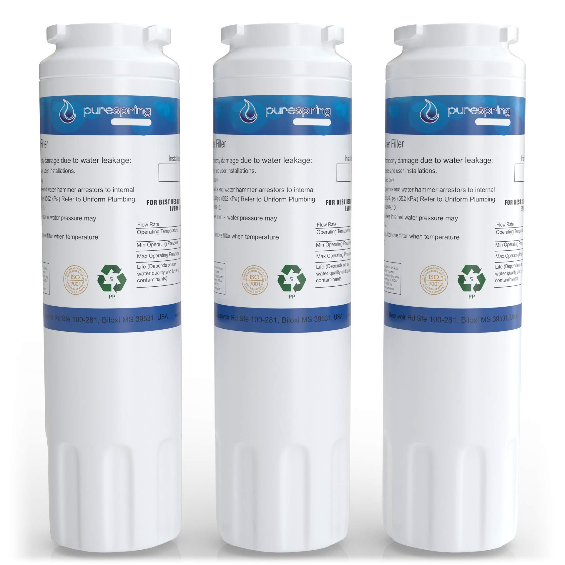 PureSpring Replacement Refrigerator Water Filter, Compatible with