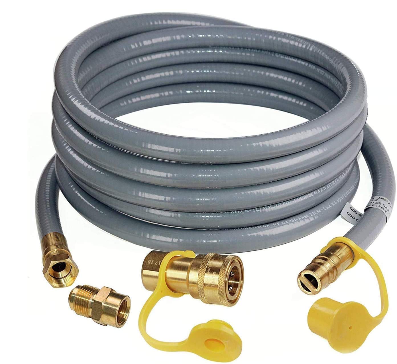 Photo 1 of DOZYANT 24 Feet 1/2" ID Natural Gas Hose, Low Pressure LPG Hose with Quick Connect, for Weber, Char-broil, Pizza Oven, Patio Heater and More 24 Foot