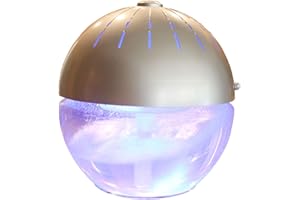 EcoGecko Earth Globe Air Revitalizer, Air Washer, Air Freshener, Room Aromatizer, Aroma and Essential Oil Diffuser with 10ML Lavender Oil, Silver