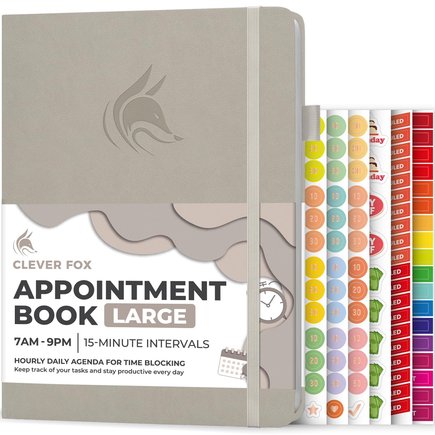 Clever Fox Appointment Book – Hourly Schedule Planner with 15-Minute Increments – Weekly Time Box Planner for Daily Work & to-Dos, A4 (Foggy Alps)