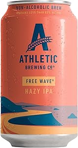 Athletic Brewing Company Craft Non-Alcoholic Beer - 6 Pack x 12 Fl Oz Cans - Free Wave Hazy IPA - Low-Calorie, Award Winning 