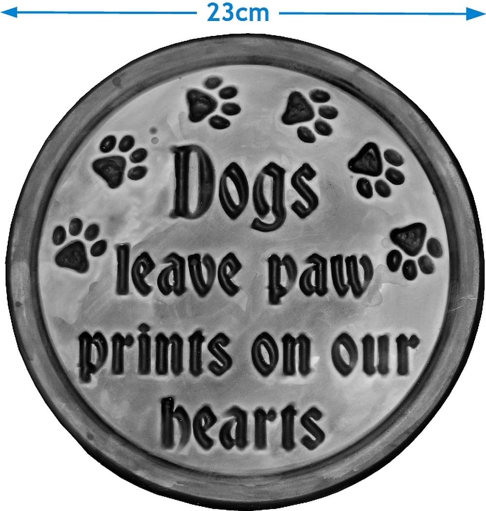 dennycraftmoulds Dogs Leave Paw Prints On Our Hearts Concrete Garden Mould Pet Grave Marker Reusable Plastic ABS Mold - Image 4