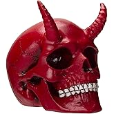 Summit Collection Red Devil Horned Skull Demon Skull Human Skull Bone 3.75 Inch