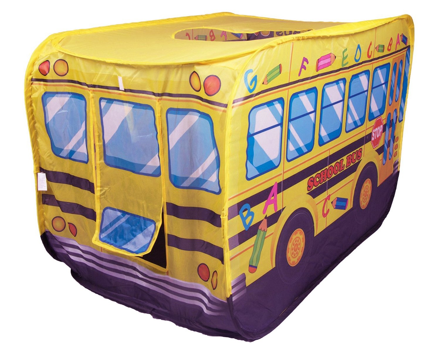 POCO DIVO School Bus Pop-up Play Tent Kids Pretend Vehicle