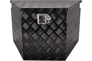 BIGREAT 29''Inch Aluminum Trailer Tongue Tool Box Truck Bed Toolbox Truck Trailer Chest Box Underbody Storage Organizer Waterproof Square Storage Organizer w/Lock & Keys Black(‎29" Lx16.5 Wx18 H)