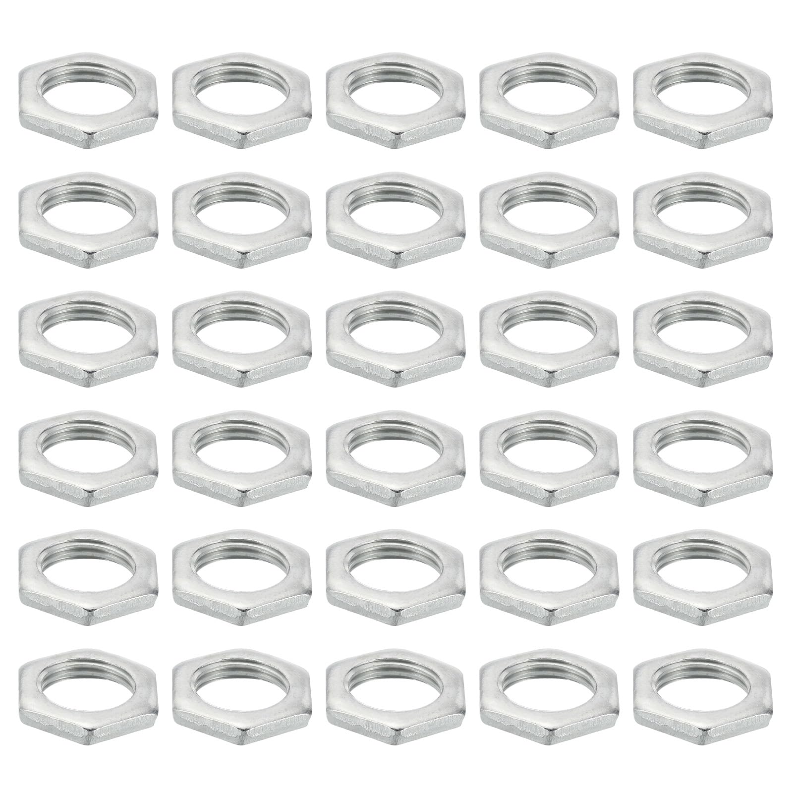 PATIKIL M16x1.5 Steel Hex Nuts, 30 Pack Metric Thread Zinc Plated Finished Hardware Nuts Screw Bolt Fasteners for Lamps Machinery Repair 4mm Height