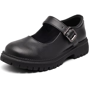 PGVVY Mary Jane Shoes for Women Vegan Leather Oxford Dress Shoes Cute Buckle Strap Dressy Flats for Work Office School Busine