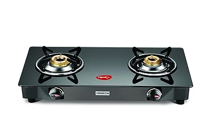 Buy Pigeon By Stovekraft Carbon Glass 2 Burner Gas Stove Black