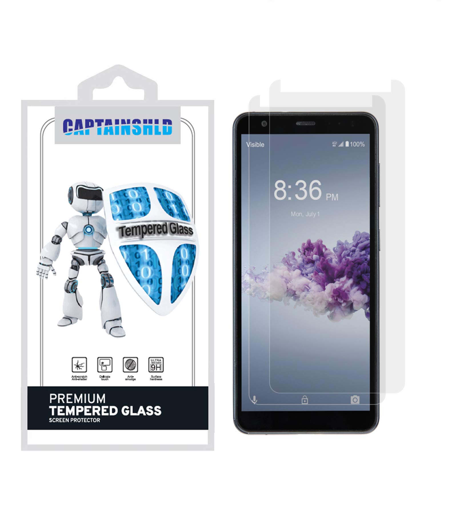Geviaho (2 Pack) CaptainShld for ZTE Gabb Z2 Screen Protector Tempered Glass, Anti Scratch, 9H Hardness,