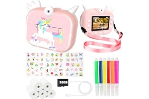 BELLOCHIDDO Kids Instant Camera for 3-12 Years Old Kids Toddlers Childrens Boys Girls Christmas Birthday Gifts 2.4 Inch IPS Screen 20MP / 1080P HD Video Camera Baby Instant Print Digital Camera