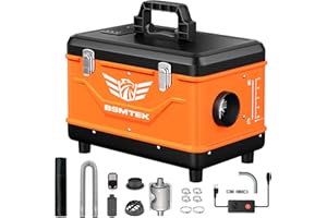 BSMTEK 1.5Gal Diesel Heater 110V/12V/24V, All-in-One 8KW Diesel Heater, Portable Diesel Heater with LCD Monitor & Remote Control, Fast Heating for Tent, Car, RV, Truck, Camper, Trailer, Motorhome