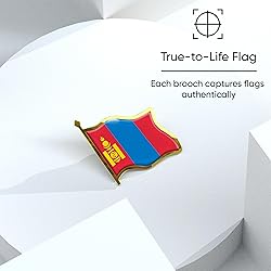 Mongolia Flag Lapel Pin - Enamel Metal National