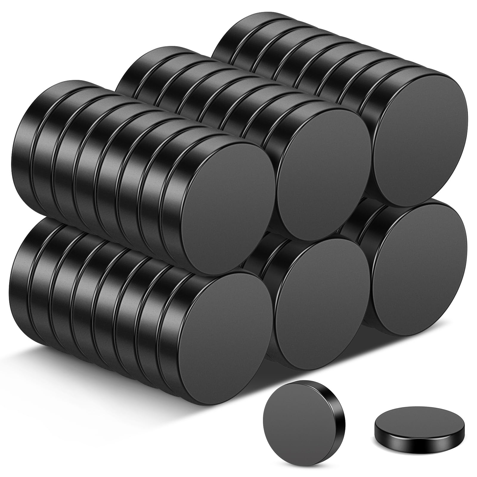 Wukong Black Small Magnet, 10x2mm | 50pcs Mini Strong Neodymium Magnet for Whiteboards, Fridge, Crafts, and DIY Projects