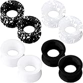 OUFER 8PCS Silicone Ear Gauges Flexible Ear Tunnels Plugs Stretchers Expander Double Flared Flesh Ear Piercing Jewelry for Women Men