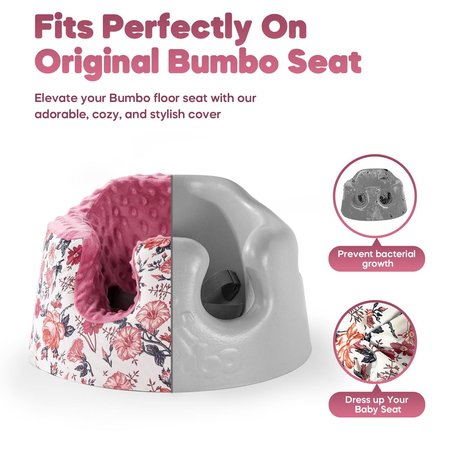 Seat Cover Compatible with Bumbo and Nuby Seat,Booster Seats Accessories,Soft Breathable Cover for Baby Girl Boy,Cover Only