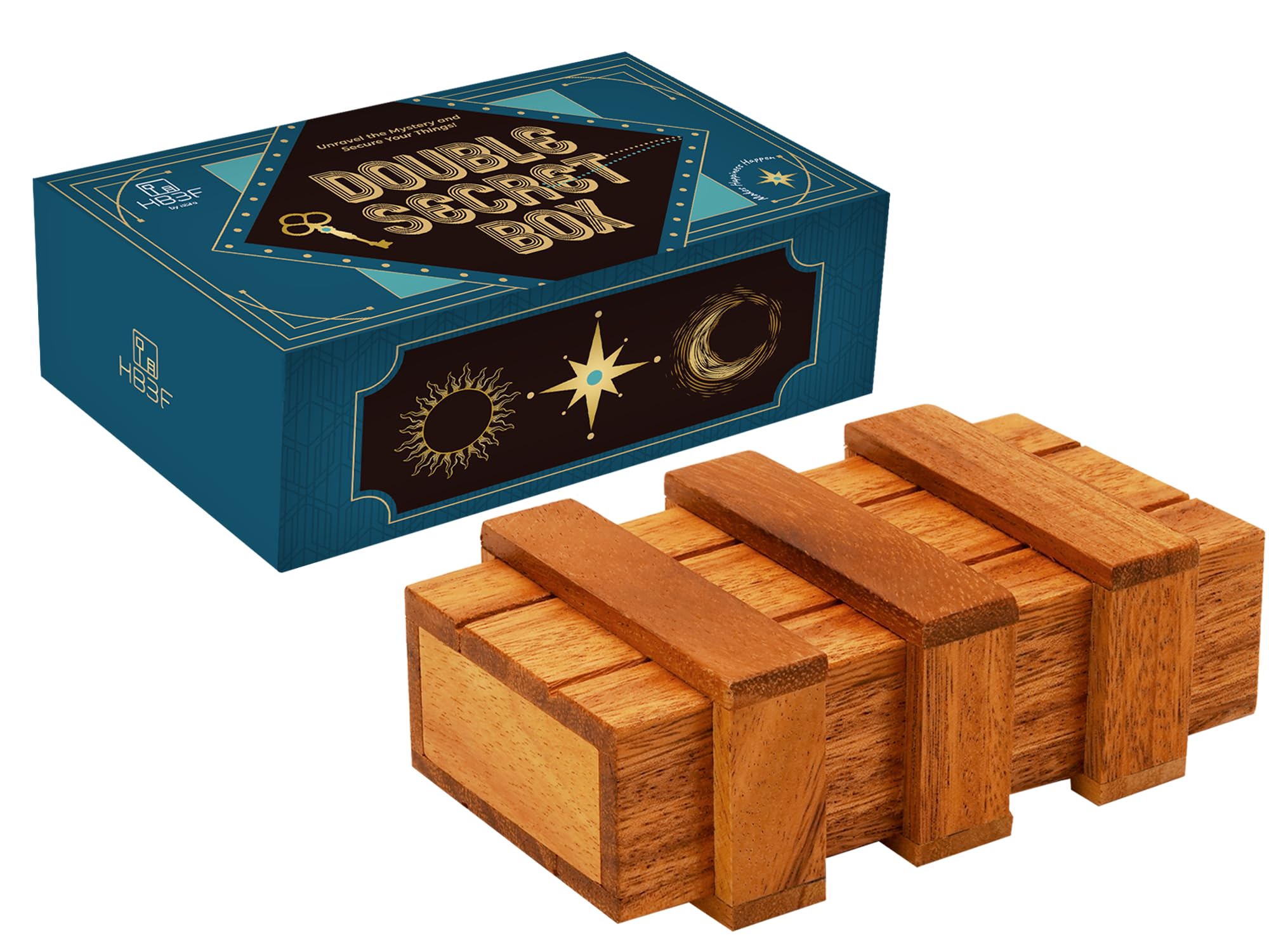 BSIRI Secret Puzzle Box- Brain Teaser Wooden Box