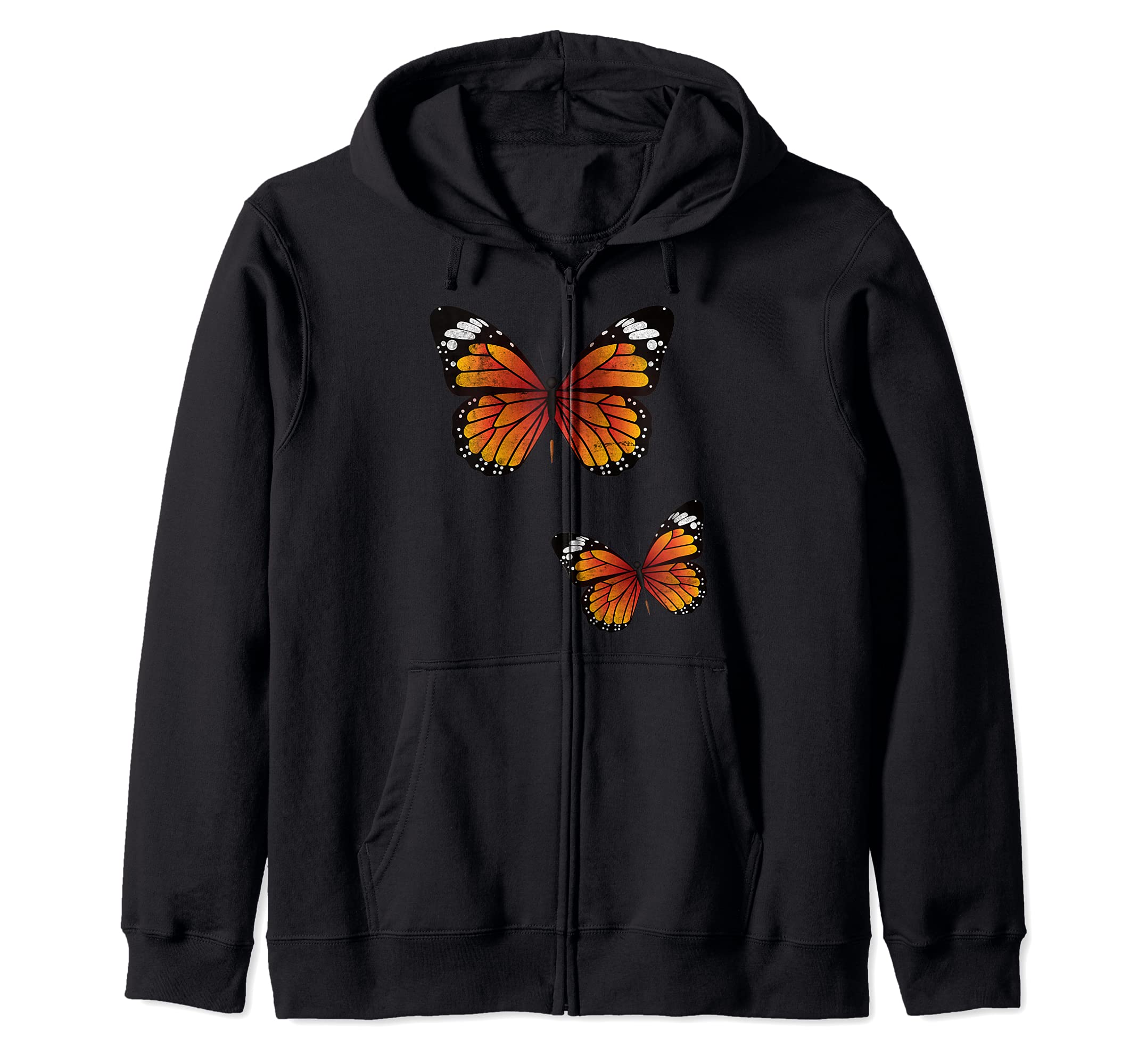 Butterfly Design Nature Gardening Monarch Butterflies Zip Hoodie