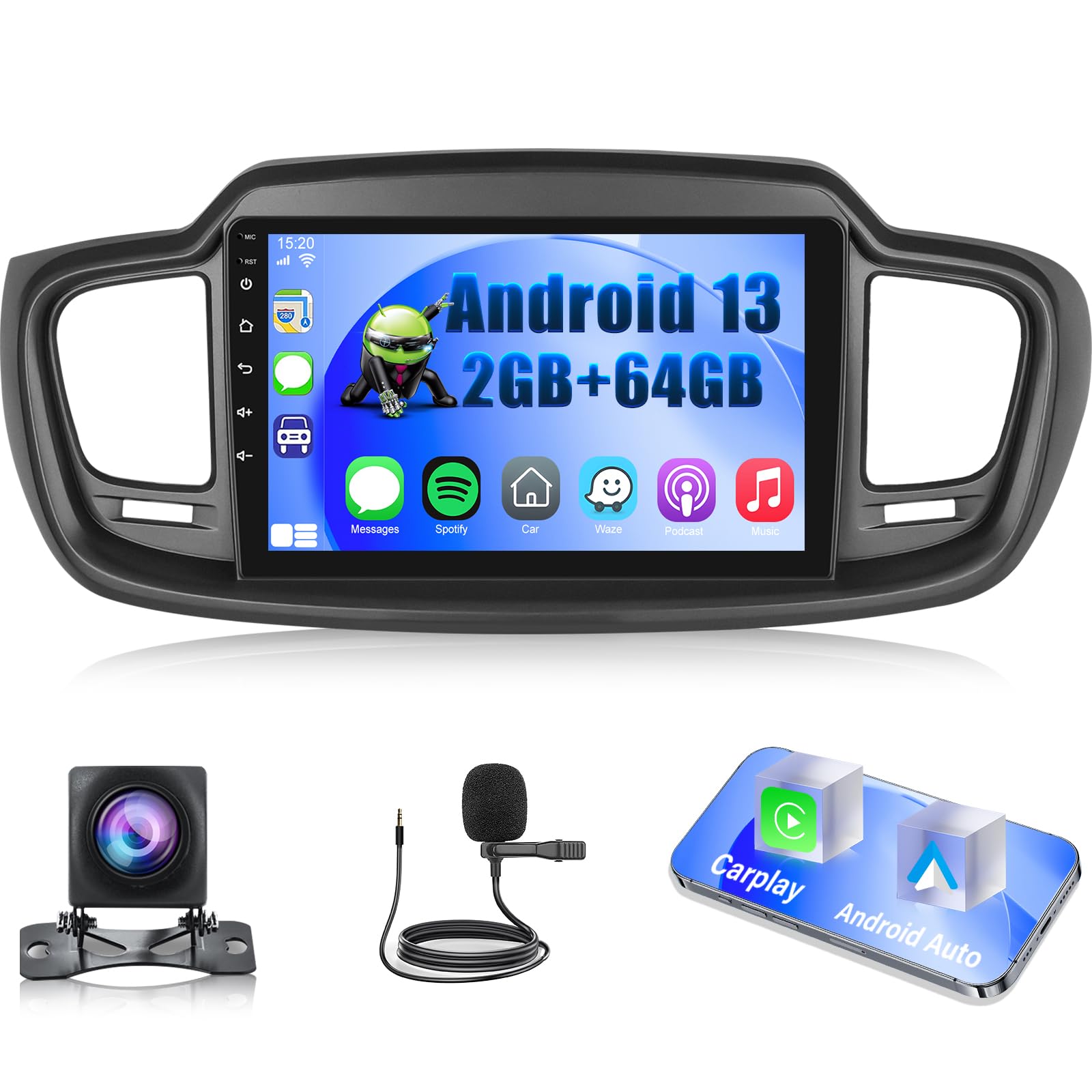 Photo 1 of [2+64G] NHOPEEW Android Car Stereo for KIA Sorento 2015-2020 with Wireless CarPlay & Android Auto - Car Radio 10.1 Inch Touchscreen - GPS Navi/DSP/WiFi/SWC/Bluetooth + AHD Backup Camera