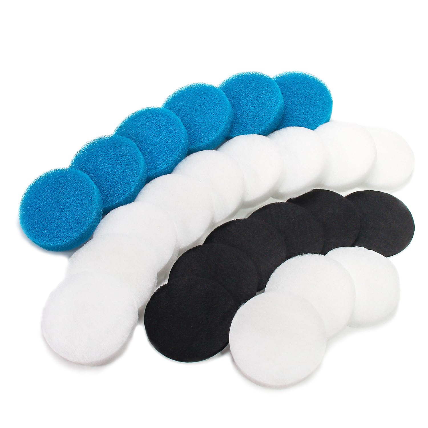 LTWHOME Value Pack of Filter Media Set Suitable for Eheim Classic 2213/250 2616131 Carbon Filter x 6, Coarse Filter x 6 and Fine Filter x 12 (Pack of 24)