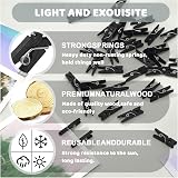 Fuyamp 100 Pcs Mini Wooden Pegs 2.5cm Black Craft Pegs String Photos view 6