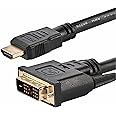 StarTech.com 6ft HDMI to DVI D Adapter Cable - Bi-Directional - HDMI to DVI or DVI to HDMI Adapter for Your Computer Monitor 