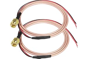 XMSJSIY SMA Pigtail Cable Bare Wire Open End Solder Coaxial Coax Cable SMA Famale Connector PCB Welding RG316 Antenna Extension Wire 0.8M/2.6FT-2 pcs (SMA Male)