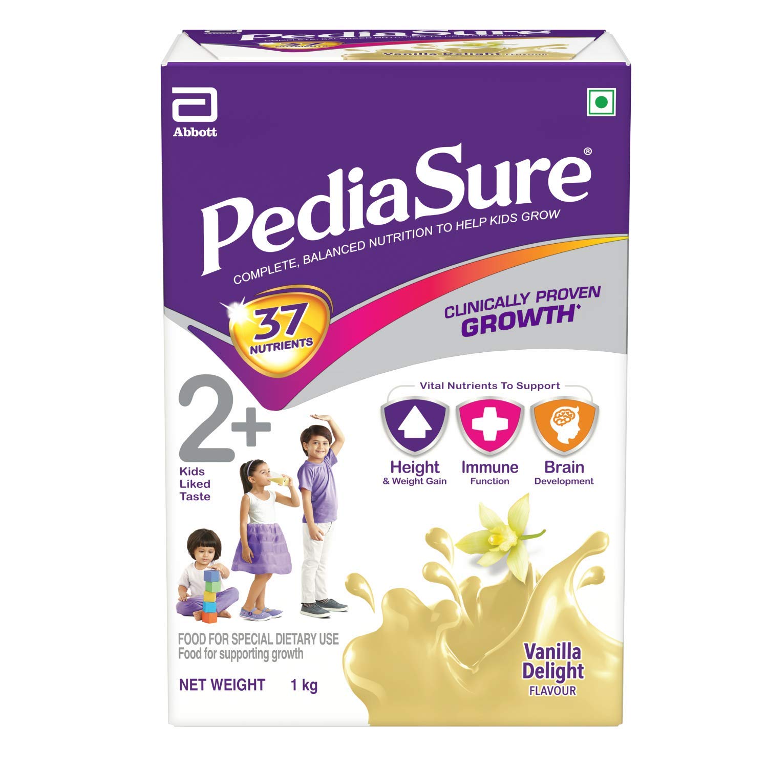 PediaSure Vanilla Delight 1Kg/35.2Oz Plastic Jar for Kids 2 years