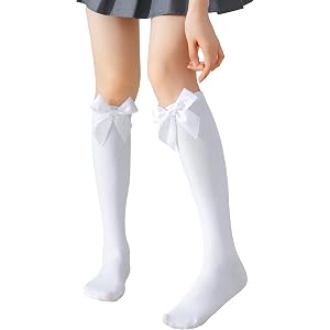 SRYL Women's Cute Bow Knee High Cotton Socks ﻿