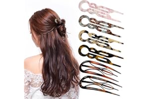 6PCS French Hair Clips,U-Shaped French Retro Hair Pin for Women,Strong Hold Hair Fork Suitable for All Hair Types