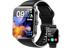 QONBINK Smart Watch, 1.85"HD Smartwatches for Men Women, (Answer/Make Calls), IP68 Waterproof Fitness Watch, Heart Rate/Sleep Monitor, SpO2, Fitness Tracker with 120+ Sport Modes, Smartwatch for Android iOS