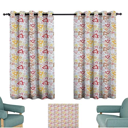 Amazon Com Sanring Abstract Blackout Curtains Squares Triangles
