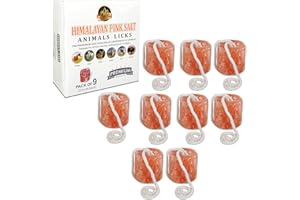 Himalaid Himalayan Pink Salt Lick (2.5 LBS Pack of 9) - 100% Pure & Natural Feed Salt Block | Natural Minerals and Trace Elements, for Livestock and Wildlife Animals