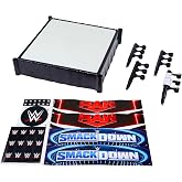 Mattel WWE Superstar Ring, 14 inches with Spring-Loaded Mat, 4 Event Apron Stickers &amp; Pro-Tension Ropes for WWE 6-inch Action Figures