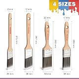 WORKPRO 4 Pcs Professional Paint Brush Set 25 38 50 mm PBT Handles Wood view 2