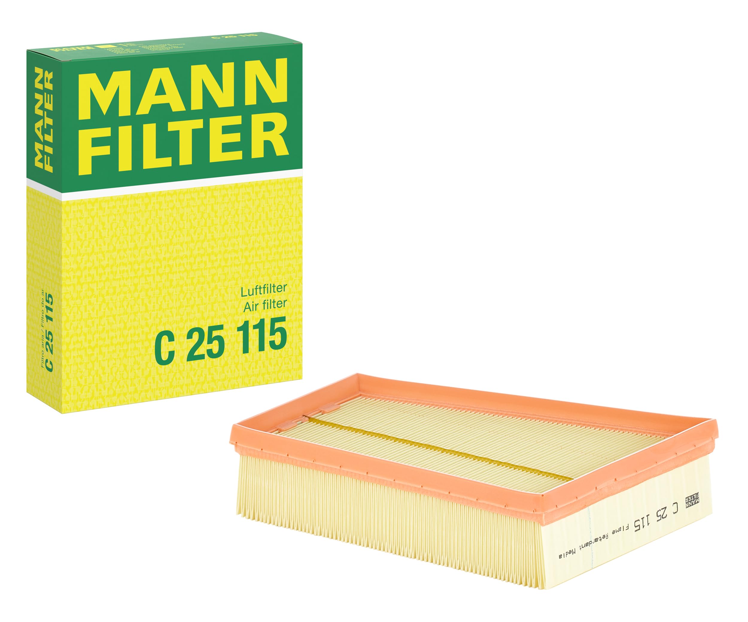 MANN-FILTER C 25 115 Air Filter, Premium Quality for Passenger Cars, High Dirt Holding Capacity, Low Flow Resistance, Fits Most Modern Vehicles
