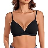 Avidlove Womens Wireless Triangle Bra Sexy Plunge Unpadded Bras Comfortable Mesh Lining Bralette Tshirt Everyday Bra