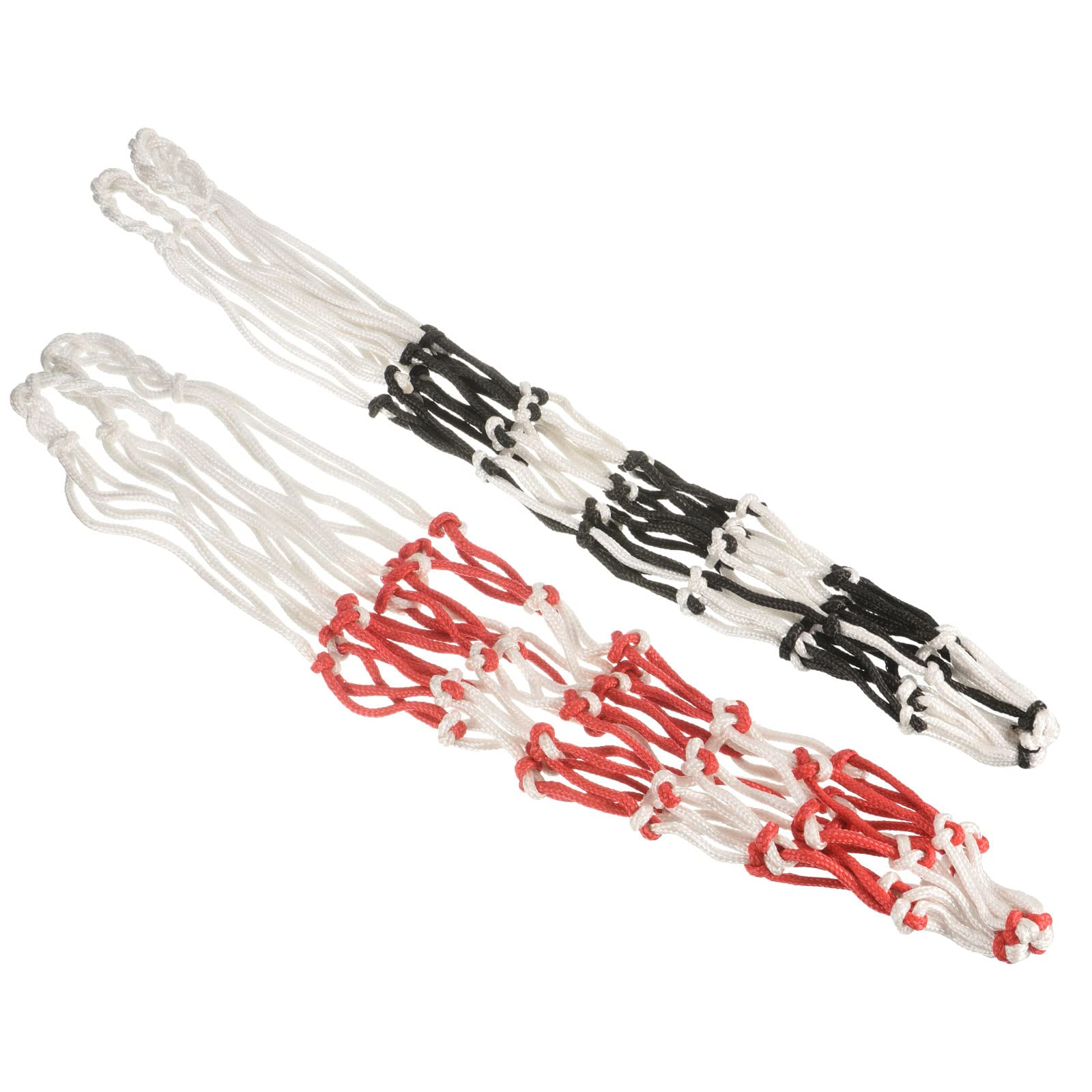 PATIKIL Basketball Net Bag, 1 Set/2Pcs Storage Net Ball Carry Mesh Soccer Ball Bag Single Ball Carrier for Sports Volleyball Football, White Black/White Red
