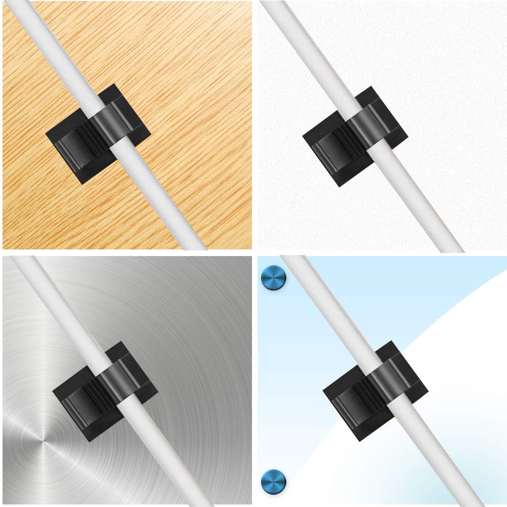 SHiZAK 100 Pack Adjustable Cable Tie Clips Adhesive Nylon Wire Clamps for Car, Home and Office, Black