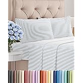 King Size 4 Piece Sheet Set - Comfy Breathable & Cooling Bed Sheets Set - Hotel Luxury Bedding for Women, Men, Kids, Teens, Boys & Girls - Deep Pockets, Soft, Wrinkle Free - Oeko-Tex - Blue Stripes 2