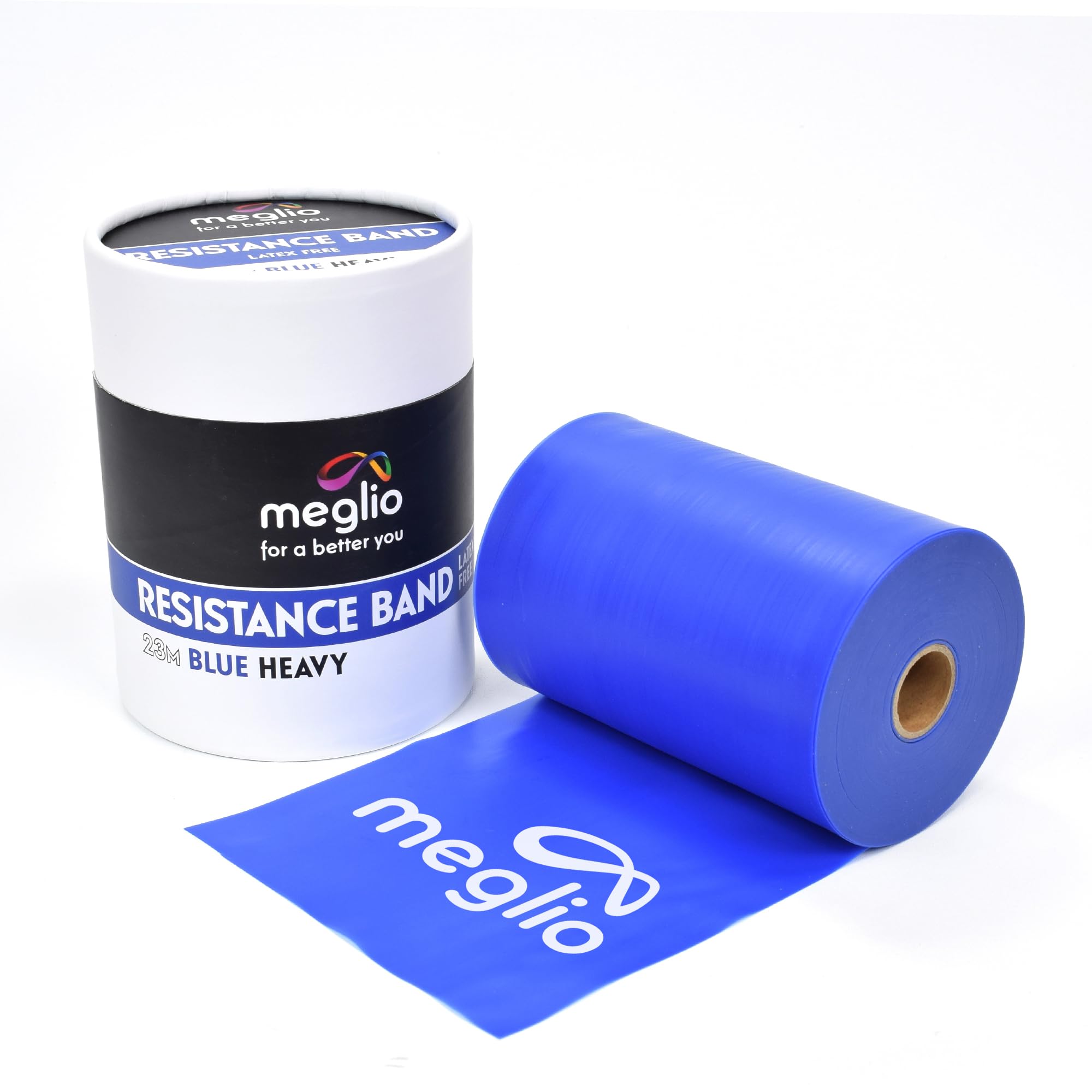 Meglio Resistance Bands Roll - Latex Free Exercise Bands for Building Strength, Pilates Band for Fitness, Flexibility, Physiotherapy, Stretching & Yoga Bands | (23 Meter)
