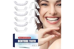 CUPSCO 6 PCS Temporary dentures with Veneer for Both Men and Women, Covering Imperfect Teeth,Nature and Comfortable Veneers to Regain Confident Smile-L01