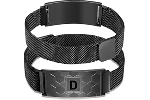 Fervia Soccer Initial Bracelet Stainless Steel A-Z Letter Charm Bracelets Adjustable Wristbands Soccer Gifts Idea for Players Team Lovers Men Boys Dad