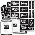 Talented Kitchen 128 Pcs Preprinted Chalkboard Pantry Labels for Storage Bins & Kitchen Organization - Waterproof Food Labels for Jars & Food Storage Container