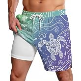 ABCPXY Mens Swim Trunks Funny Graphic Shorts Bathing Suit Quick Dry Board Shorts Summer Beach Rave Shorts with Mesh Lining