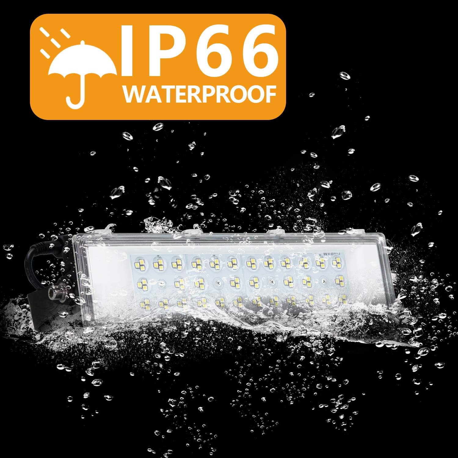 50W LED Flood Light Outdoor, 7000lm Super Bright Security Lights, IP66 Waterproof Outdoor Flood Light, 6500K Daylight White Floodlight for Yard, Garden, Playground, Basketball Court - - 