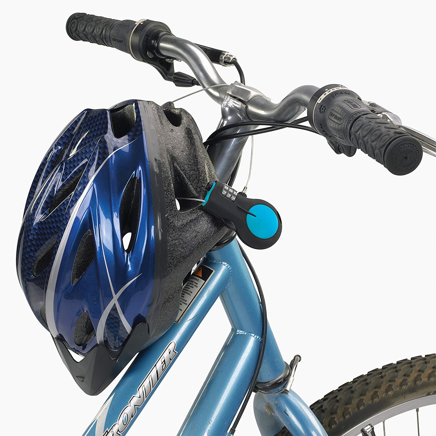 Lewis N. Clark TSA Approved Padlock & Bike Lock for Luggage + Travel, Set Your Combo w/30in Retractable Steel Cable, Blue, One Size