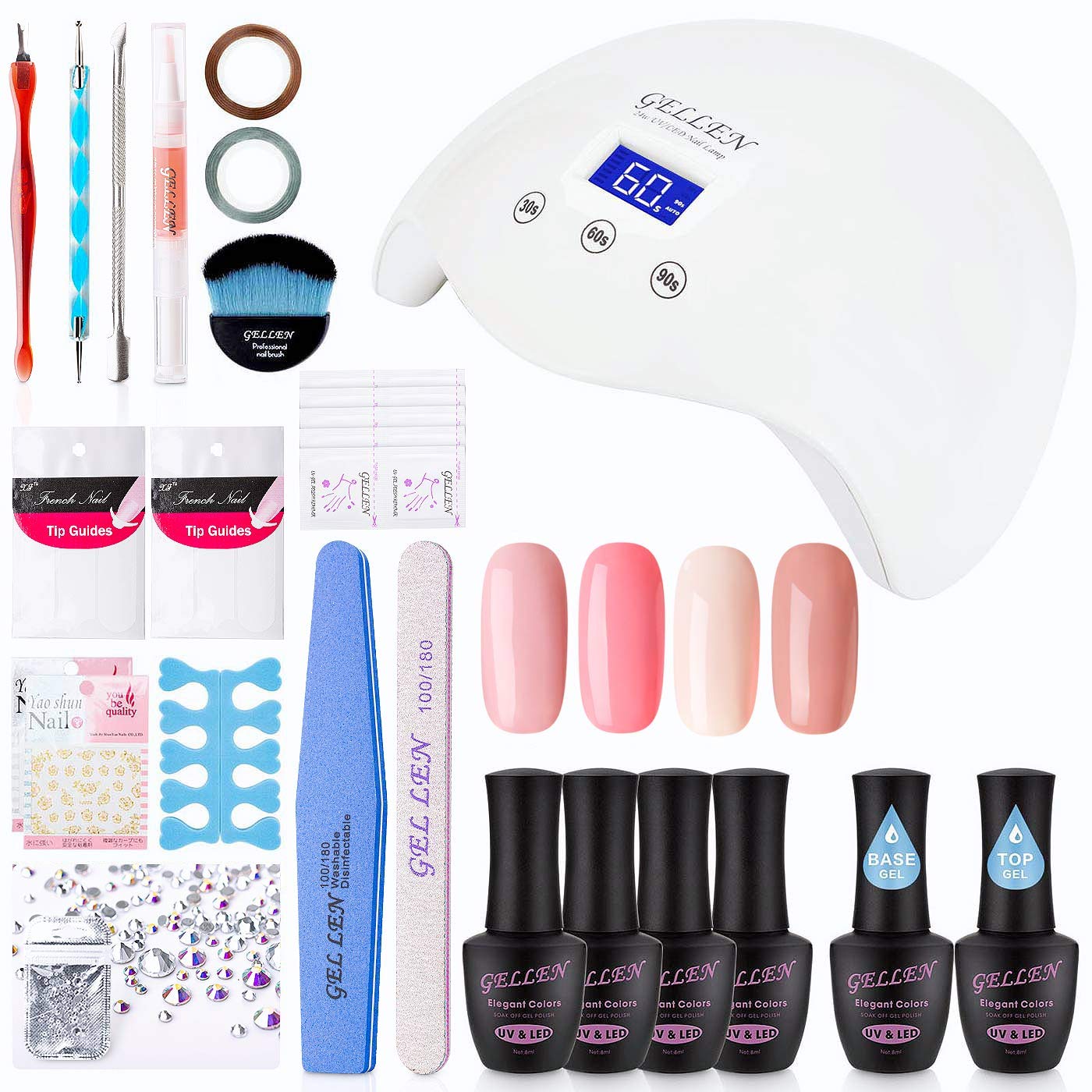 Gellen Gel Nail Polish Starter Kit With Nail Dryer Light Selected 4
