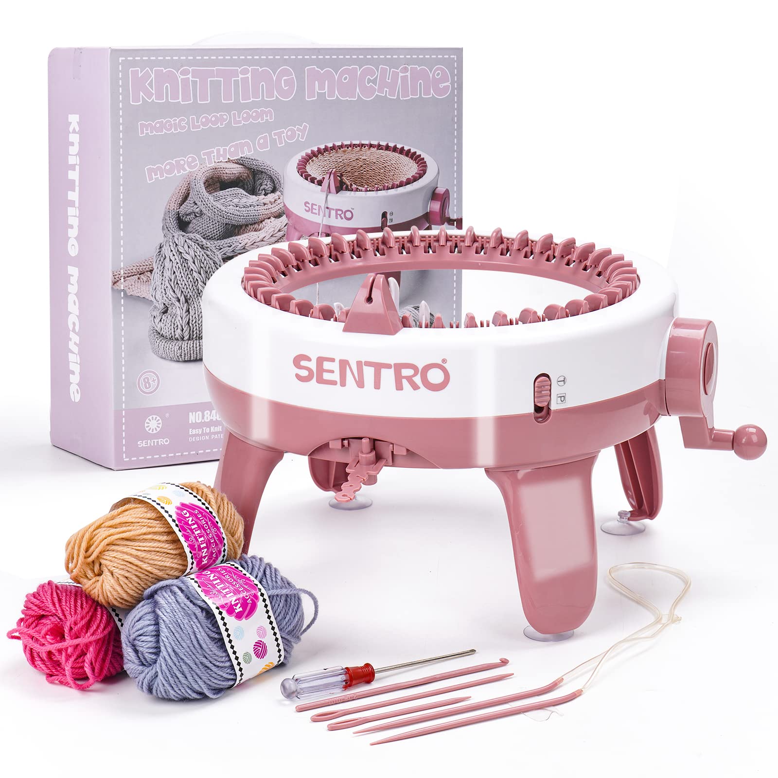 Photo 1 of SENTRO Knitting Machine, 40 Needles Knitting Machine, DIY Dual Mode Knitting Looms & Boards, Hand Knitting Machines for Adults, Quick Knitting Scarves,Hats,Gloves,Bags(40D)